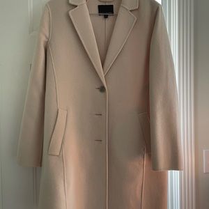 Banana Republic double faced wool blend coat in pale almond, size M.
